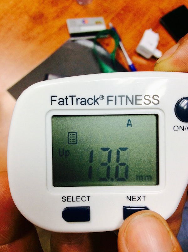 תוצאות מדידת אחוז שומן בשימשו קאליפר דיגטאלי  - מדידת חזה