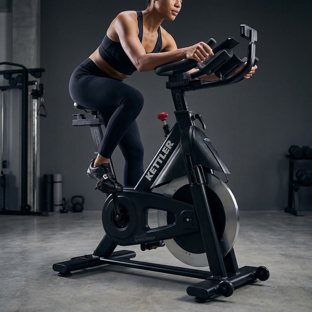 אופני ספינינג Kettler GYM40SE - רכיבה בתנוחת עמידה בחדר כושר