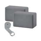 סט קוביות (זוג) ורצועת יוגה - BLOCK 2PK & STRAP COMBO