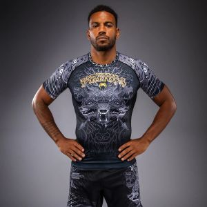 ראשגארד קצר Venum Wolf Atak Short Sleeve Rashguard - Black/Grey