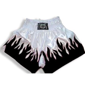 מכנסי איגרוף תאילנדי (מגוון מידות) White Tiger White/Black